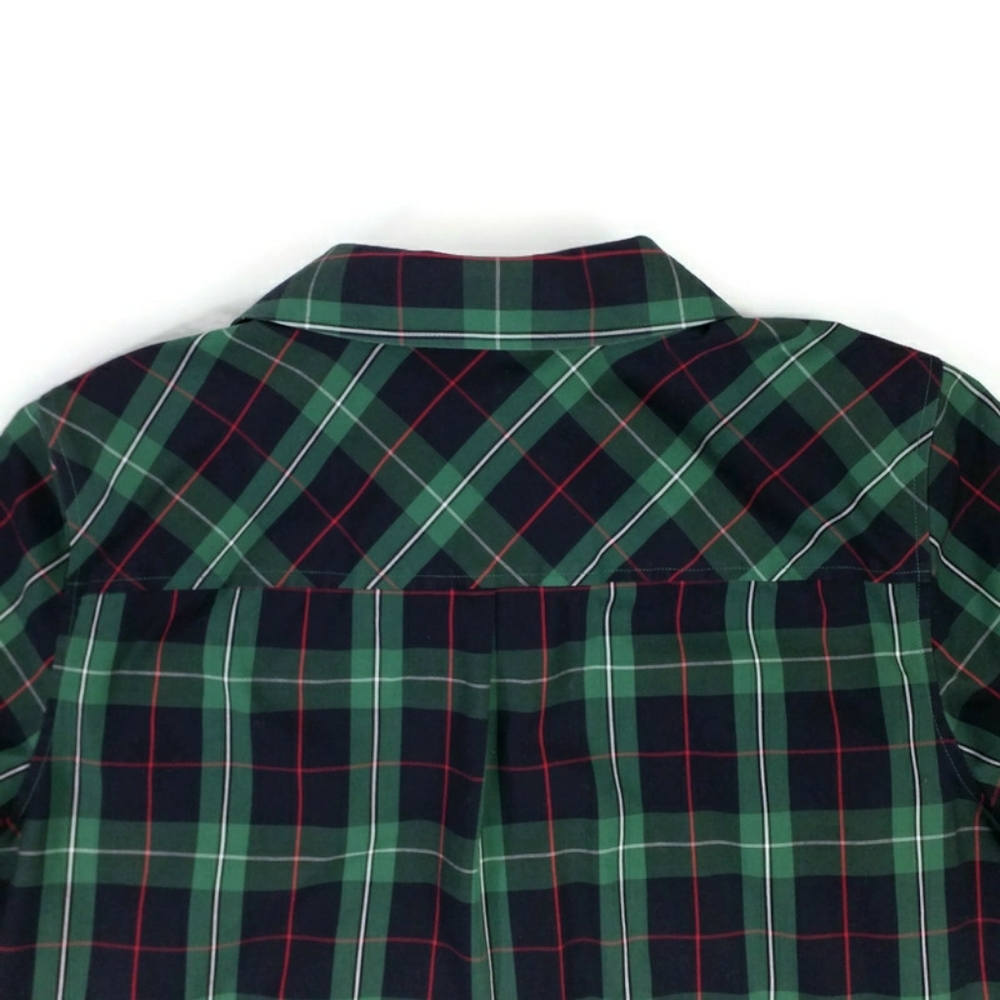 Talbots Blue Green Tartan Plaid Long Sleeve Popover Tunic Blouse Womens 6 - Picture 8 of 13